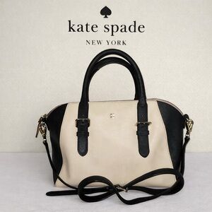 Kate Spade Pippa Cove Street Satchel Crossbody Bag — Cream & Black (Preloved)